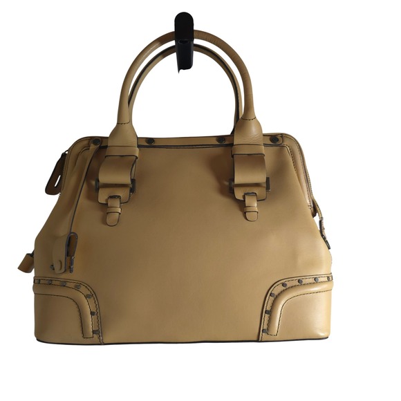 Chloe Handbags - Ellen Tracy Doctor Satchel Camel Leather Structured Top Handle Work Bag Lock Key